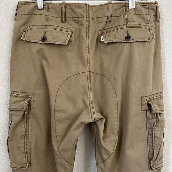 Levis Cargo Loose Fit Pants Mens 34x32 Actual 36x30 Khakis Utility Y2K White Tab - Picture 7 of 16